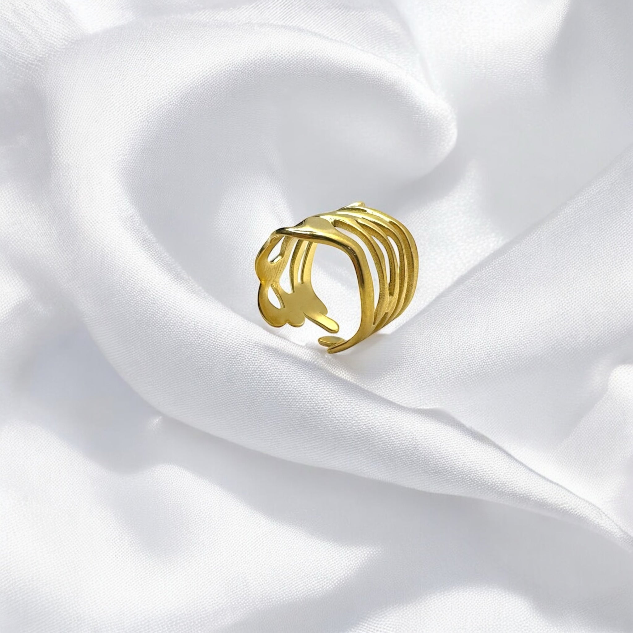 Anello aster gold regolabile Sharifa Crystals